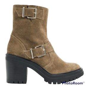 Kenneth Cole womens Rhode Buckled Short Suede Boot with Polar Grip size 8